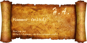Hammer Anikó névjegykártya
