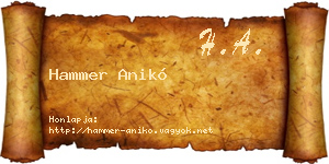 Hammer Anikó névjegykártya
